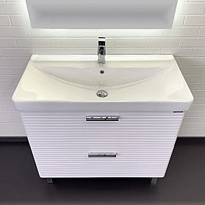 Тумба с раковиной Comforty Танжер 90 00-00019535 белая матовая для ванной в интернет-магазине Sanbest