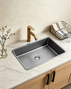 Раковина врезная снизу ABBER Wasser Kreis 52 AF2402SP сатин купить в интернет-магазине Sanbest