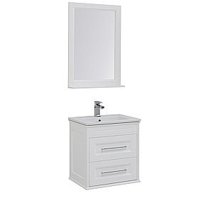 Тумба с раковиной Aquanet Бостон 60/Dreja Эйфория 60 белая матовая для ванной в интернет-магазине Sanbest