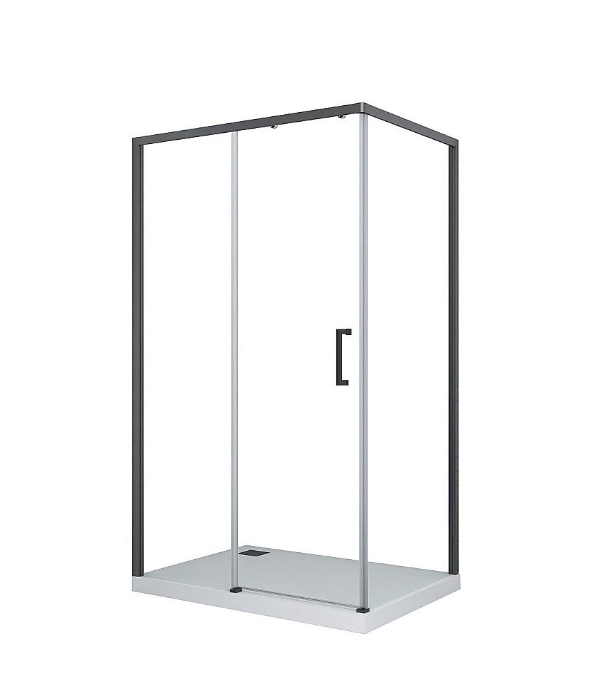 Душевой уголок CeruttiSpa Vito 110x80 Vito110B-L стекло прозрачное/профиль черный матовый купить в интернет-магазине Sanbest