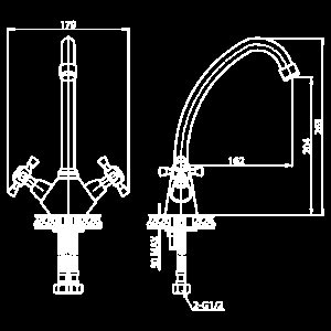 Смеситель для кухни Elghansa Kimberli 5930063-New хром купить в интернет-магазине сантехники Sanbest