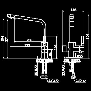 Смеситель для кухни Elghansa Kitchen Pure Water 5604632 хром купить в интернет-магазине сантехники Sanbest