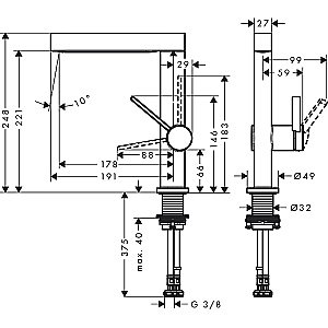 Смеситель для раковины Hansgrohe Finoris 76063700 белый матовый купить в интернет-магазине сантехники Sanbest