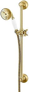 Душевой гарнитур Cezares LORD-SD-03/24-Bi золото 24 карат/ручка белая купить в интернет-магазине сантехники Sanbest