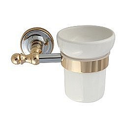 Стакан Migliore Mirella 17266 белая керамика/хром-золото купить в интернет-магазине сантехники Sanbest
