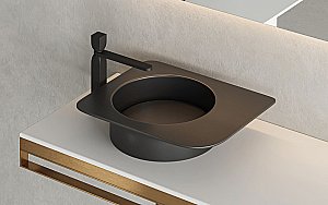 Раковина накладная Salini NINFEA 02 110521MF 54 из искусственного камня S-Stone, матовая, цвет по RAL полностью купить в интернет-магазине Sanbest