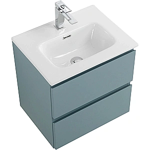 Тумба с раковиной BelBagno 50 KRAFT 39-500/390-2C-SO-AO+BB500/390ETL голубая матовая для ванной в интернет-магазине Sanbest
