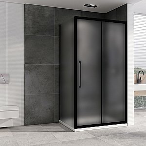 Душевой уголок ABBER Schwarzer Diamant AG30140BMH-S90BM 140х90 стекло матовое/профиль черный купить в интернет-магазине Sanbest