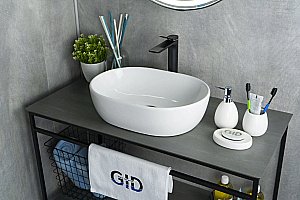 Раковина накладная Gid Lago 48 N9026b 51113 белая купить в интернет-магазине Sanbest