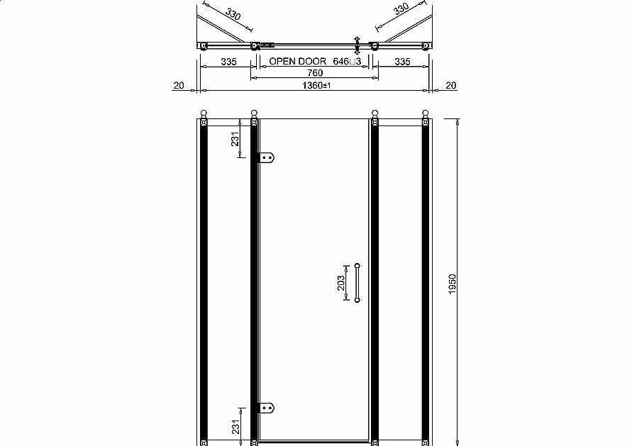 Душевая дверь распашная Burlington 140 стекло прозрачное/профиль хром купить в интернет-магазине Sanbest