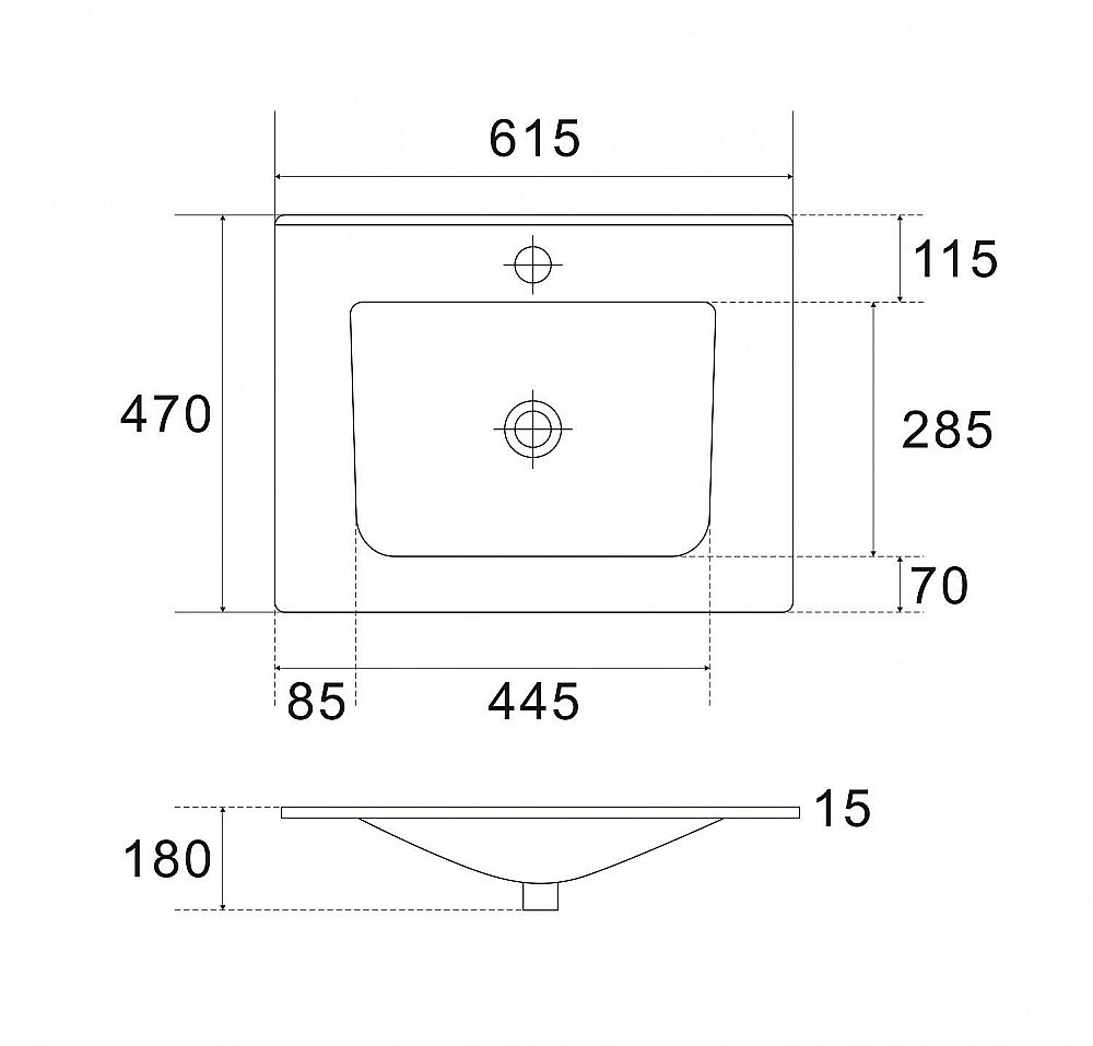 Раковина встраиваемая Art&Max 61,5 AM7117-60 белая купить в интернет-магазине Sanbest