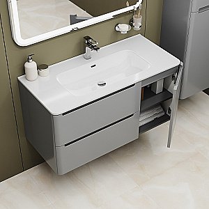 Тумба с раковиной Iddis Edifice 100 EDI10L0i95K светло-серая для ванной в интернет-магазине Sanbest