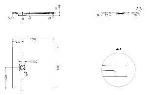 Душевой поддон Salini Oasi 120324MF S-Stone 100x100 матовый купить в интернет-магазине Sanbest
