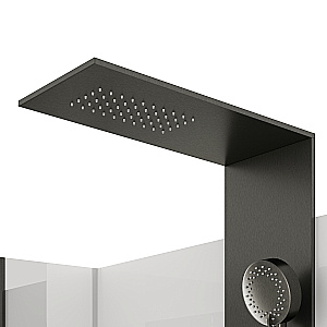 Душевая кабина Black&White Galaxy 110х80 8708000GM с гидромассажем, стекло прозрачное/профиль оружейная сталь купить в интернет-магазине Sanbest