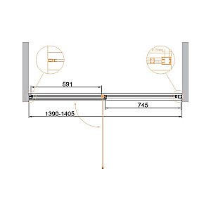 Душевая дверь Cezares URBAN-B-12-140-C-NERO 140 стекло прозрачное/профиль черный купить в интернет-магазине Sanbest