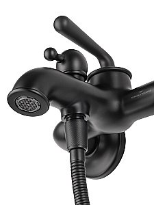 Смеситель для ванны с душем WONZON & WOGHAND STEAM, Черный матовый (WW-88639008-MB) купить в интернет-магазине сантехники Sanbest