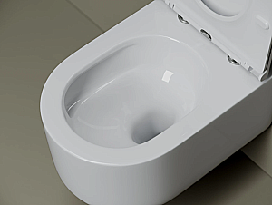 Унитаз подвесной Ceramica Nova Matteo CN4016T белый, безободковый, с крышкой микролифт, слив торнадо купить в интернет-магазине Sanbest