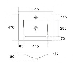 Раковина встраиваемая Art&Max 61,5 AM7117-60 белая купить в интернет-магазине Sanbest