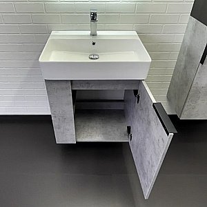 Тумба с раковиной Comforty Асти 60 00-00019191 светлый бетон для ванной в интернет-магазине Sanbest