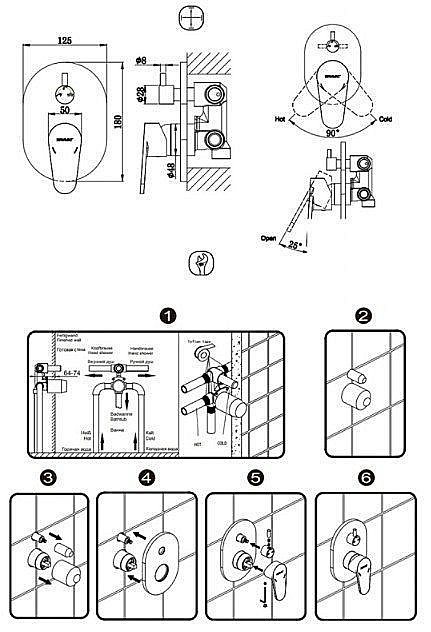 Смеситель для душа Bravat ELER FB848238CP-3-RUS купить в интернет-магазине сантехники Sanbest