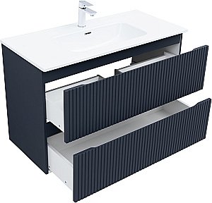 Тумба с раковиной Aquanet Джейн (Flat) 335431/254365 100 маренго для ванной в интернет-магазине Sanbest