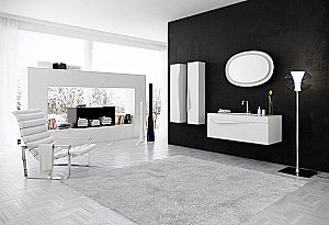 Тумба с раковиной Aqwella Papyrus-wood 100 PAP0110 белая для ванной в интернет-магазине Sanbest