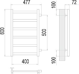 Полотенцесушитель водяной Terminus Аврора П6 400х600 с боковым подключением 500 купить в интернет-магазине сантехники Sanbest