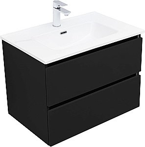 Тумба с раковиной Aquanet Вега 2.0 337954/284027 70 черный для ванной в интернет-магазине Sanbest