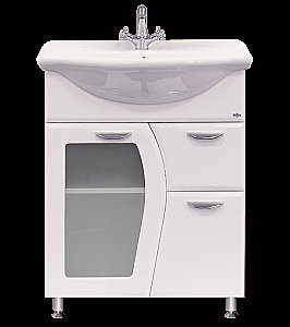 Тумба с раковиной напольная Misty Дрея 65 белая для ванной в интернет-магазине Sanbest