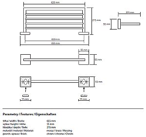 Полка для полотенца Bemeta Beta 132205082 купить в интернет-магазине сантехники Sanbest