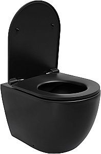 Унитаз приставной Allen Brau Reality 4.32004.31 черный матовый, безободковый, с крышкой микролифт купить в интернет-магазине Sanbest