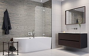 Шторка для ванны Radaway Torrenta PND II 120 стекло прозрачное/профиль хром купить в интернет-магазине Sanbest