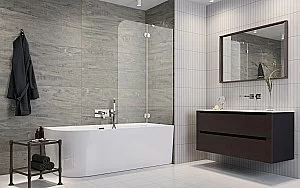 Шторка для ванны Radaway Torrenta PND II 120 стекло прозрачное/профиль хром купить в интернет-магазине Sanbest