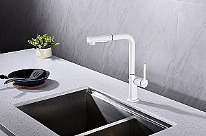 Смеситель для кухни Paulmark Neo Ne214419-WH белый матовый купить в интернет-магазине сантехники Sanbest