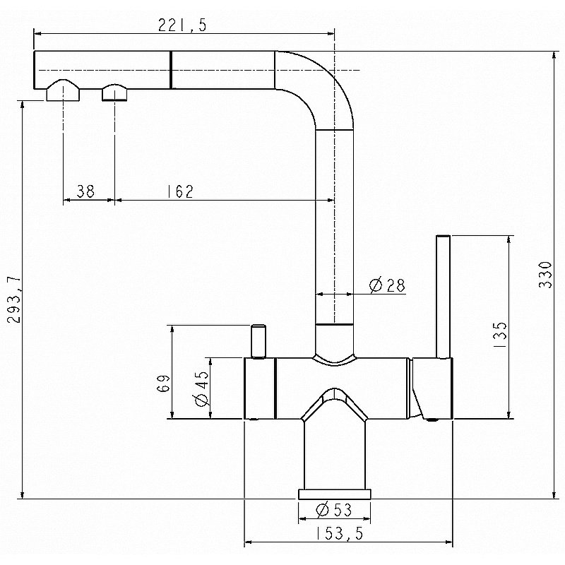 Смеситель для кухни Paulmark Serpentine Se213222-BR бронза купить в интернет-магазине сантехники Sanbest