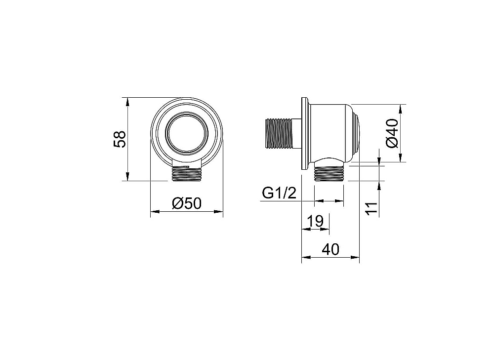 Подключение для шланга Aquatek Классик AQ2461CR хром купить в интернет-магазине сантехники Sanbest