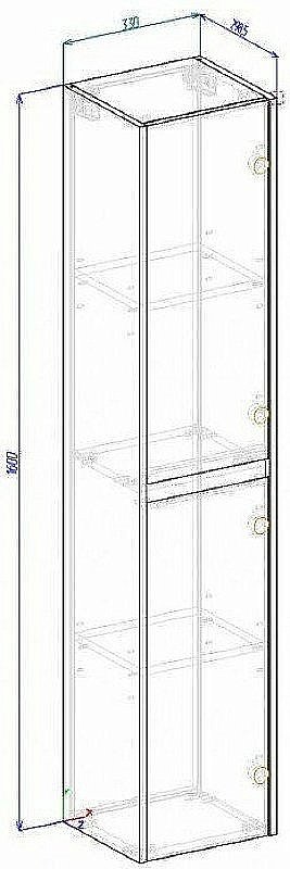 Шкаф Belbagno Kraft 160 33 Rovere Tabacco для ванной в интернет-магазине сантехники Sanbest