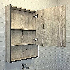 Зеркальный шкаф Comforty Вена 00-00009271 55 дуб дымчатый купить в интернет-магазине сантехники Sanbest