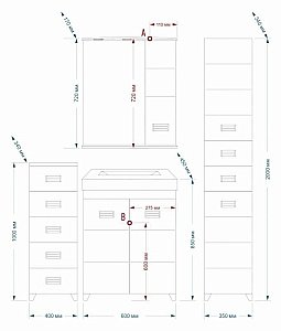 Тумба с раковиной напольная Misty Селена 60 белая для ванной в интернет-магазине Sanbest