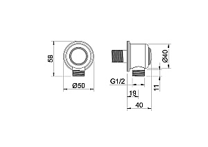 Подключение для шланга Aquatek Классик AQ2461CR хром купить в интернет-магазине сантехники Sanbest