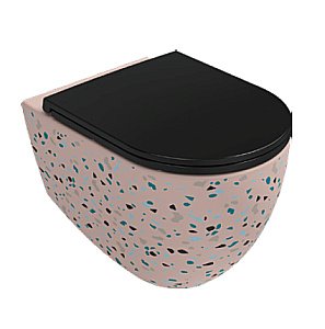 Унитаз подвесной Isvea Infinity 10NF02001SV-2S-TRZ лососевый матовый с декором, безободковый купить в интернет-магазине Sanbest