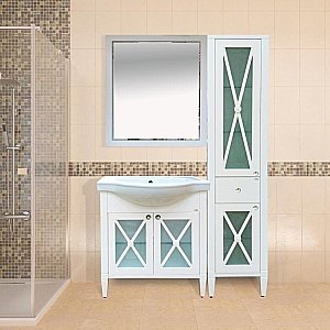 Пенал напольный Misty Анна 40,5 белый для ванной в интернет-магазине сантехники Sanbest