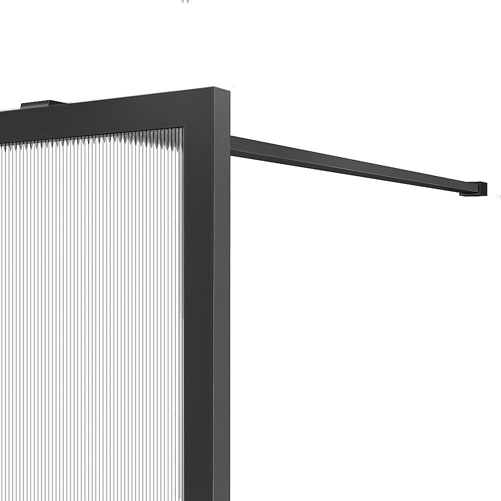 Душевое ограждение Vincea Walk-In VSW-1HP800FLGM 80 стекло рифленое/профиль вороненая сталь купить в интернет-магазине Sanbest