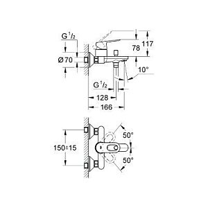 Смеситель для ванны Grohe Bauloop 23341 000 купить в интернет-магазине сантехники Sanbest