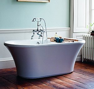 Смеситель для ванны Burlington CL15-QT хром/ручки белые купить в интернет-магазине сантехники Sanbest