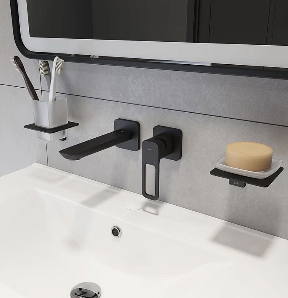 Смеситель для раковины Iddis Slide SLIBL00i65 черный матовый купить в интернет-магазине сантехники Sanbest