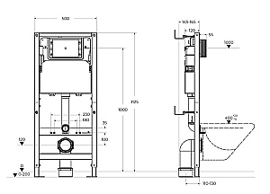 Унитаз подвесной Belbagno NEON-TOR BB-109-M-2216-CRM  безободковый, с инсталляцией, смыв торнадо, с крышкой микролифт, белый купить в интернет-магазине Sanbest