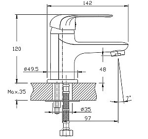 Смеситель для раковины Orange Iris M41-021cr хром купить в интернет-магазине сантехники Sanbest