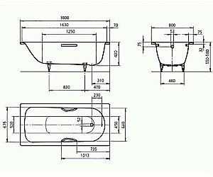 Ванна стальная Kaldewei Saniform Plus Star 337 180x80 133700013001 Easy-clean белый купить в интернет-магазине Sanbest
