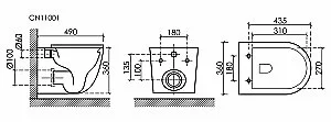 Унитаз подвесной Ceramica Nova Uno CN11001MB купить в интернет-магазине Sanbest